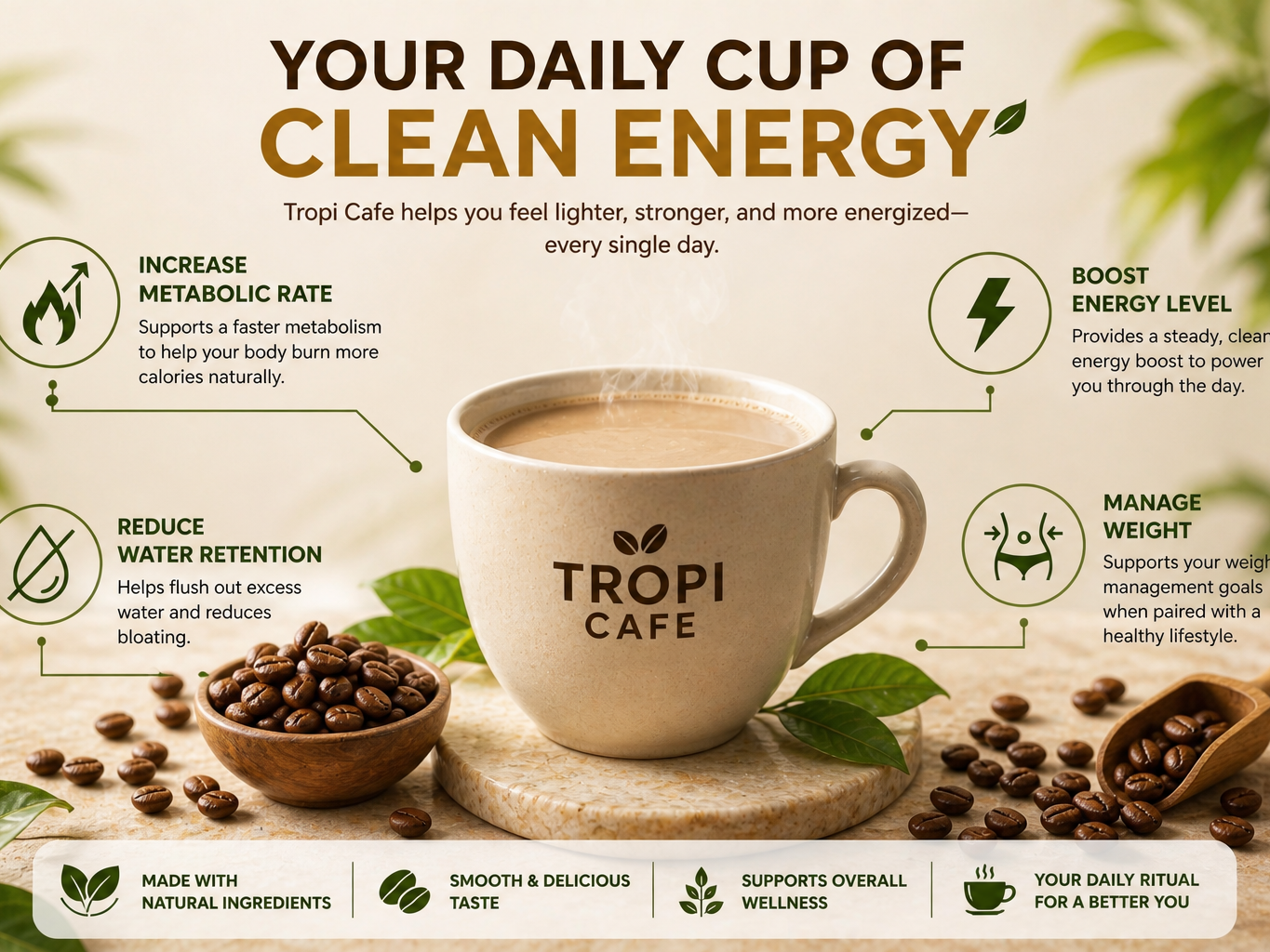 Tropi Cafe boosts metabolic rate and assists weight management